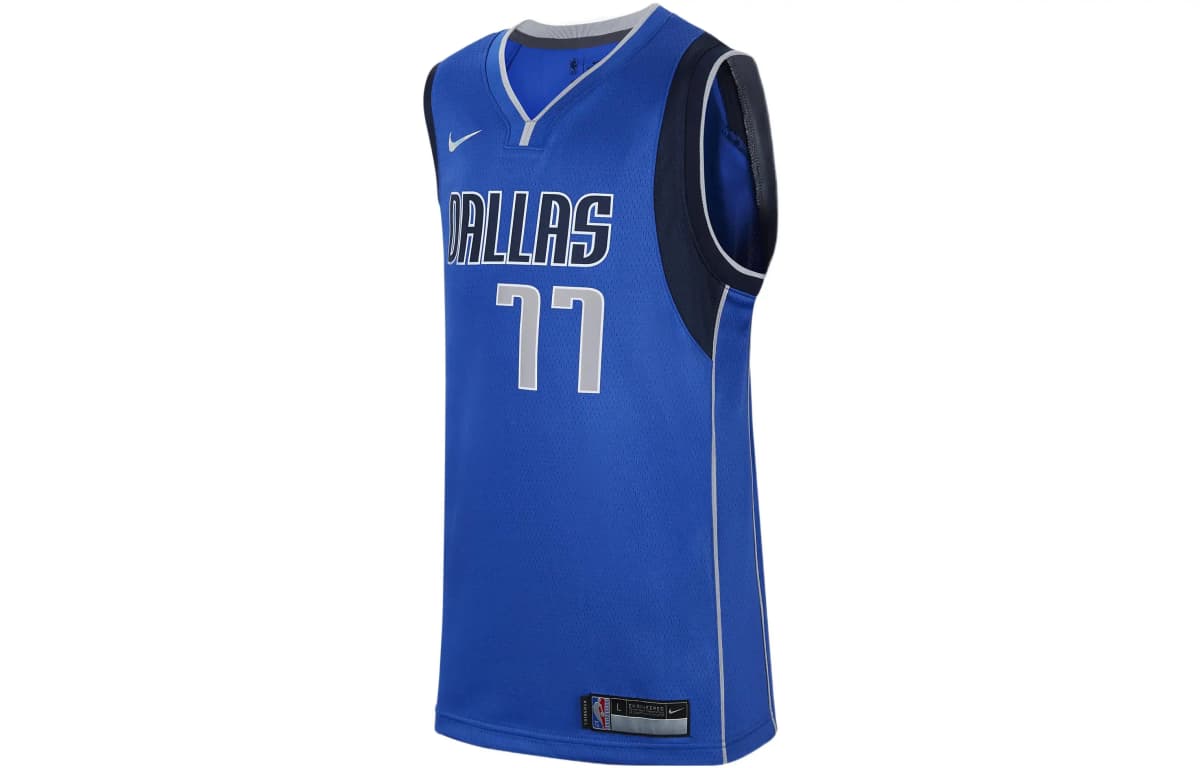 Nike NBA Dallas Mavericks Luka Doncic #77 Uşaq Basketbol Maykası Göy