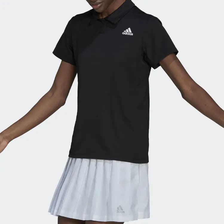 adidas Loqolu Qısaqol Polo Köynək Qadın Qara 2