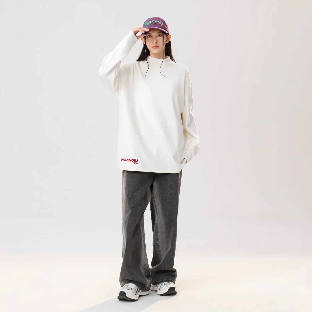 HUANQIU American High-Street Vintage Uzunqol Köynək Unisex 13