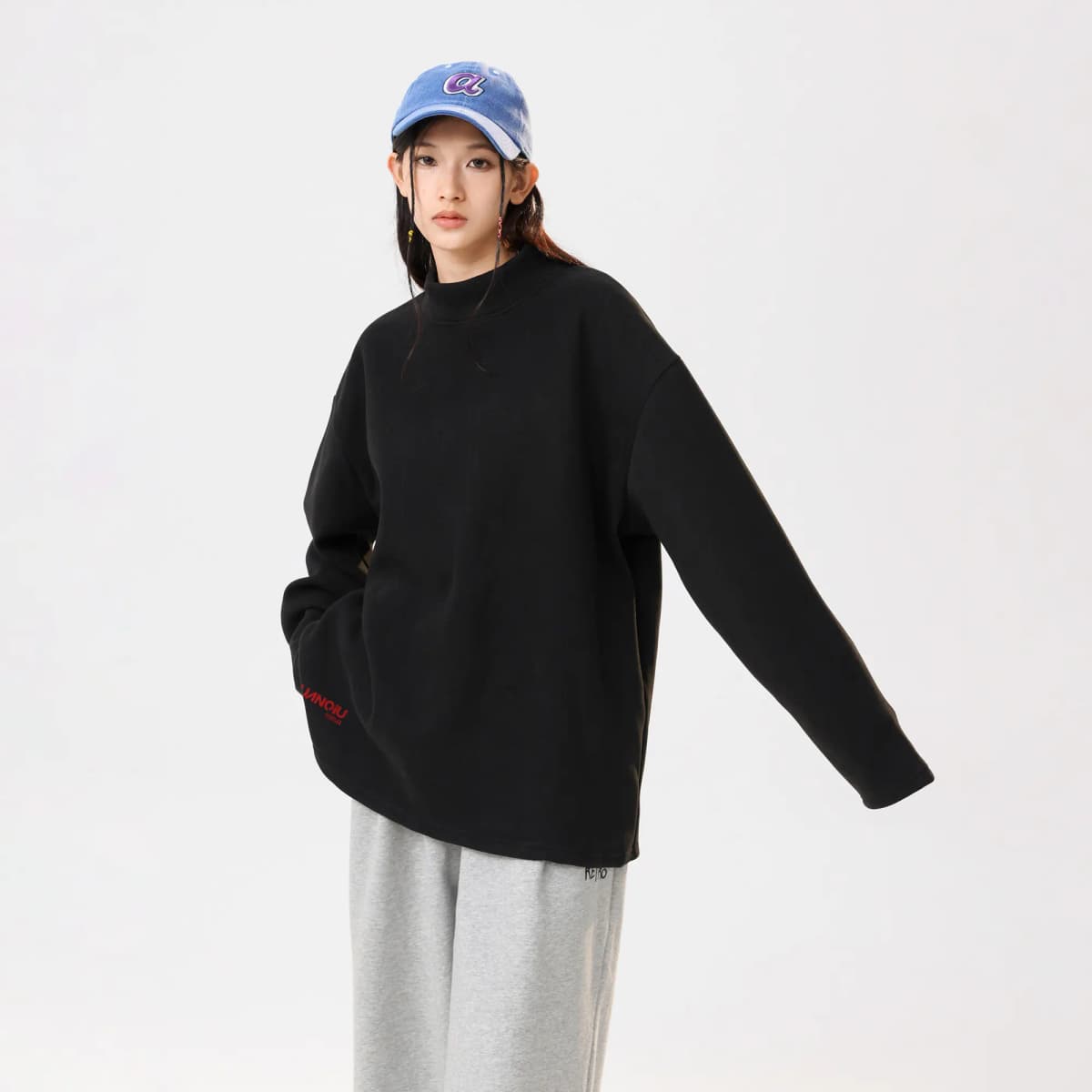 HUANQIU American High-Street Vintage Uzunqol Köynək Unisex 4