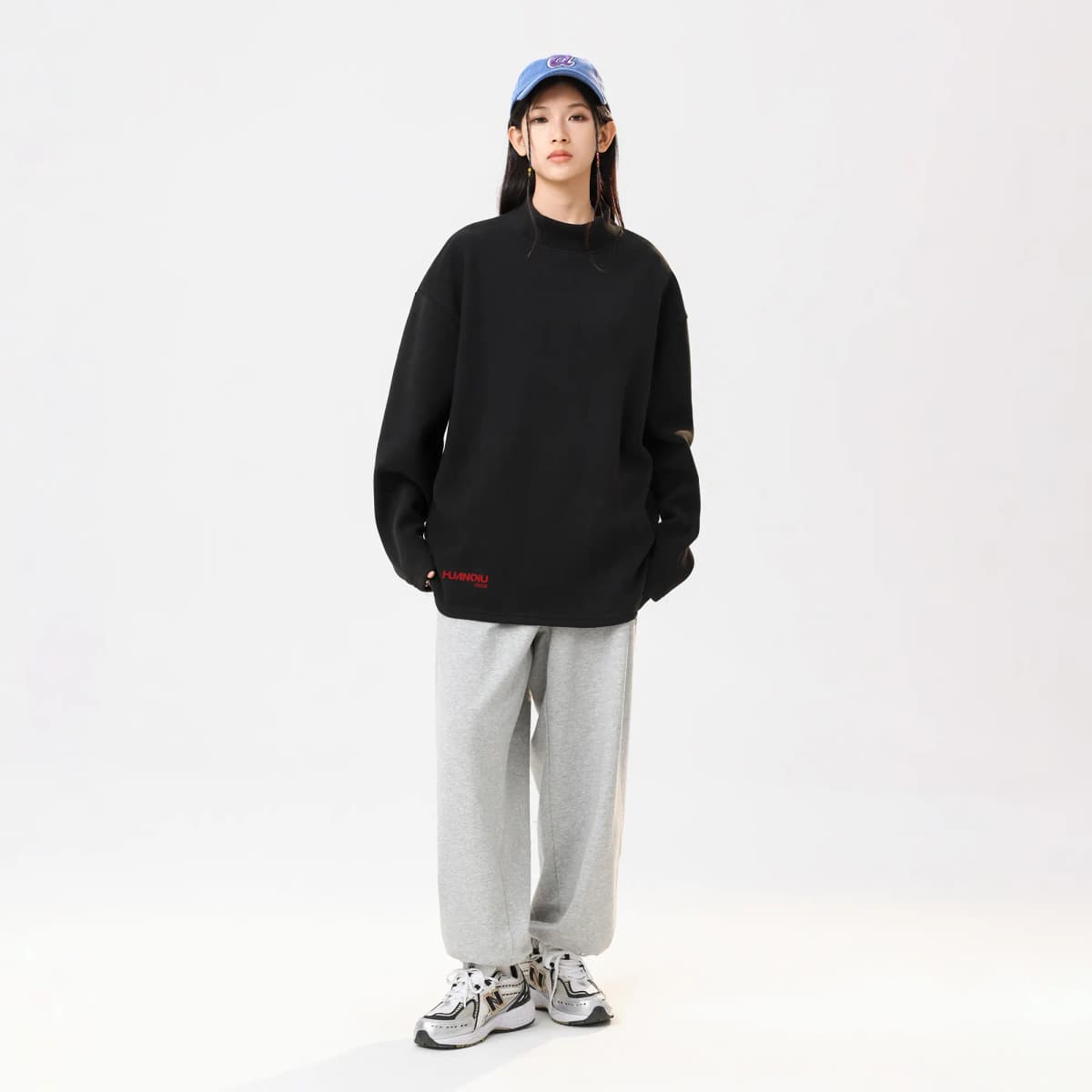 HUANQIU American High-Street Vintage Uzunqol Köynək Unisex 3