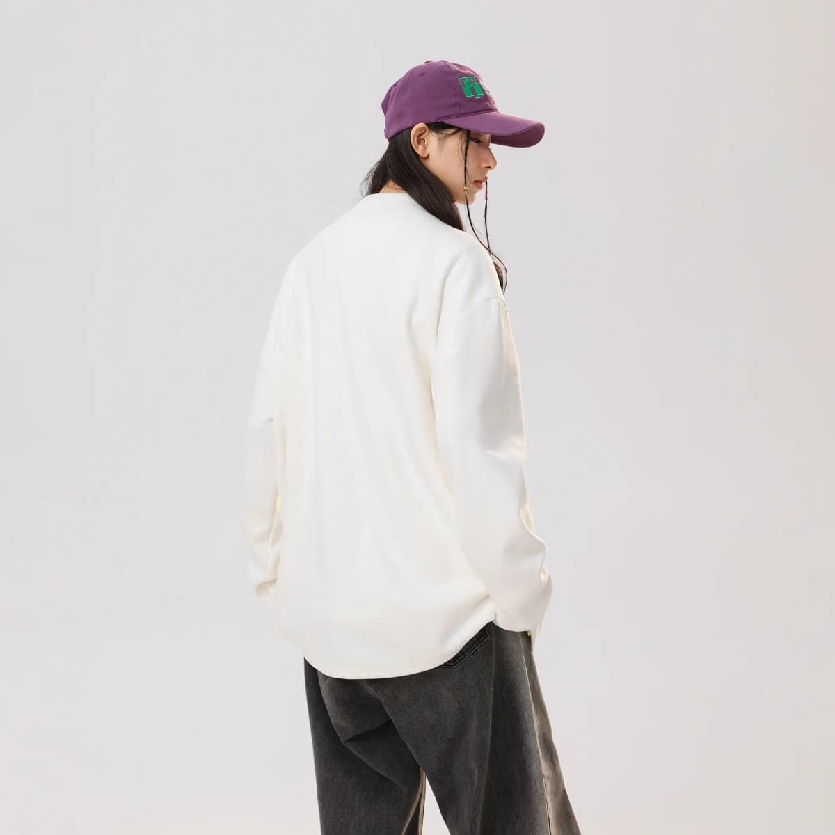 HUANQIU American High-Street Vintage Uzunqol Köynək Unisex 12
