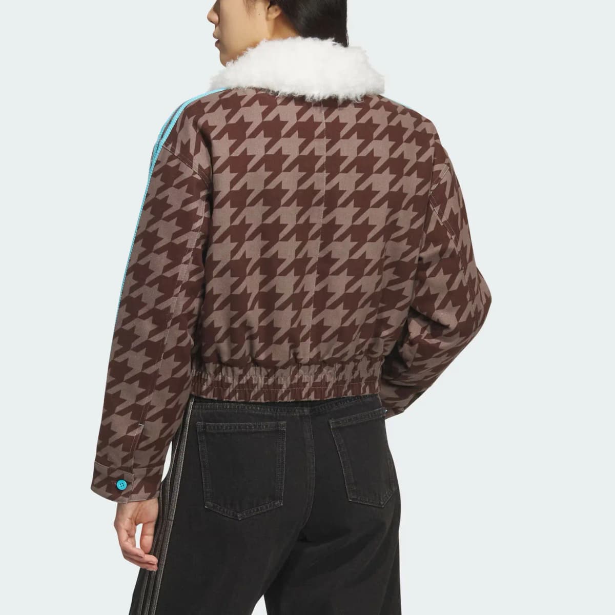 adidas originals HOUNDSTOOTH Qadın Puffer Pencəyi 4