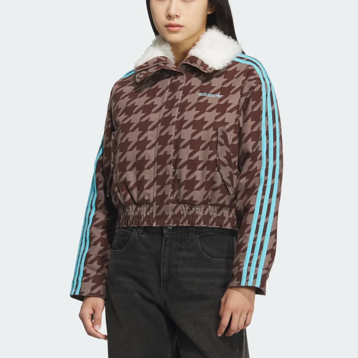 adidas originals HOUNDSTOOTH Qadın Puffer Pencəyi 2