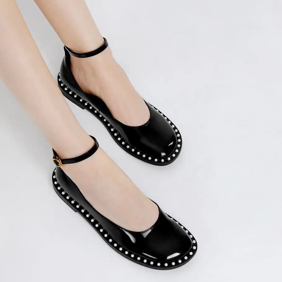CHARLES&KEITH Chunky Heel Mary Jane Qadın Ayaqqabısı Qara 4