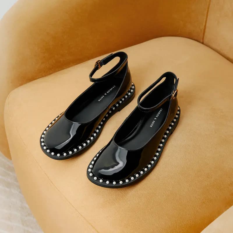CHARLES&KEITH Chunky Heel Mary Jane Qadın Ayaqqabısı Qara 5
