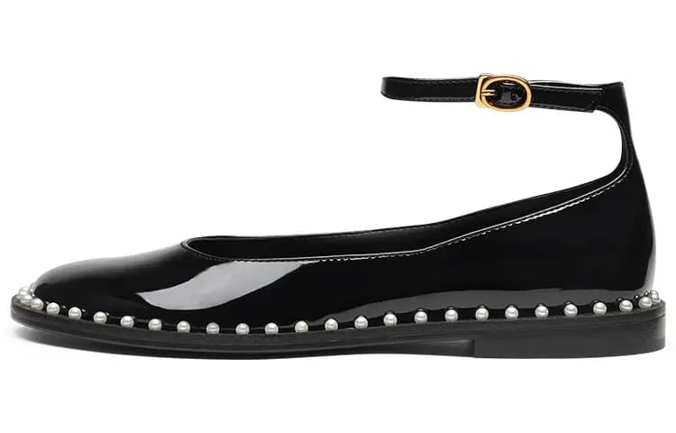 CHARLES&KEITH Chunky Heel Mary Jane Qadın Ayaqqabısı Qara