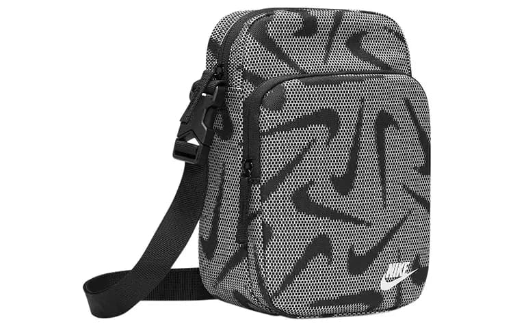 Nike Fabric Crossbody Bag Regular Unisex Black White 2