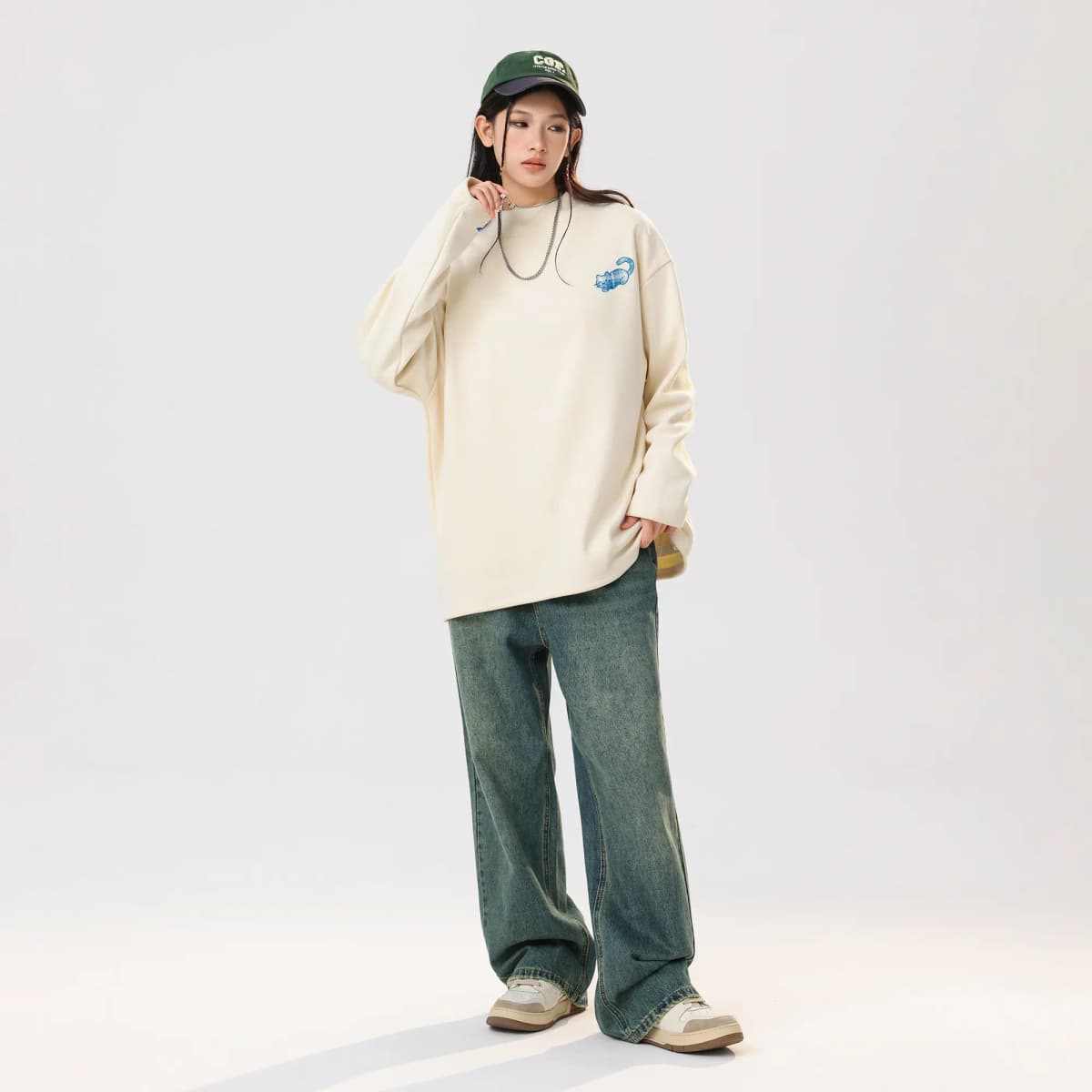 HUANQIU Unisex Uzunqol Köynək 16