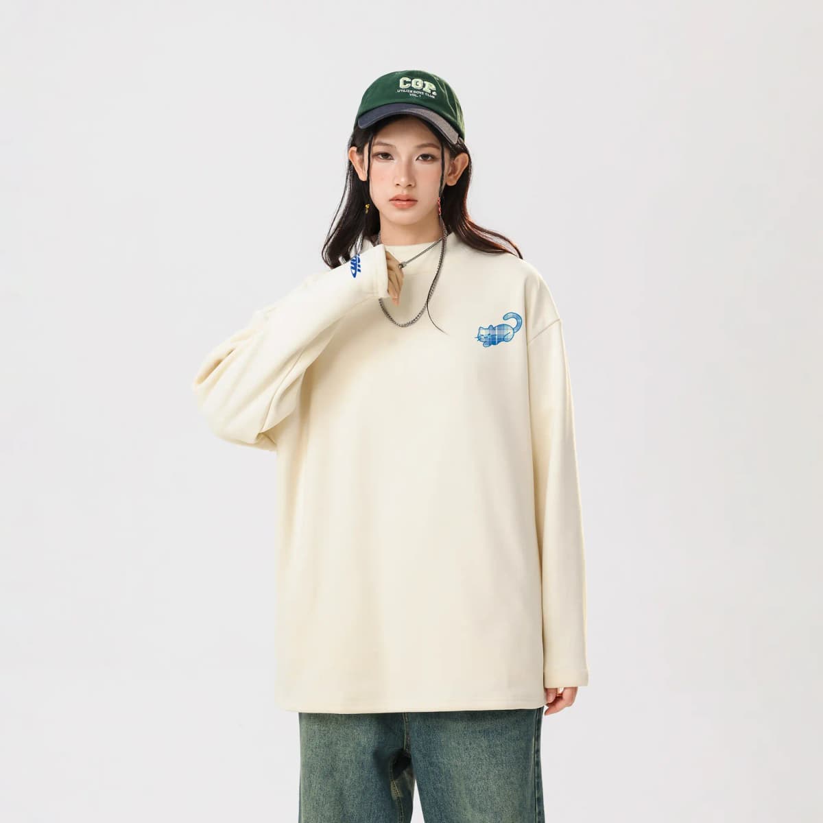 HUANQIU Unisex Uzunqol Köynək 17