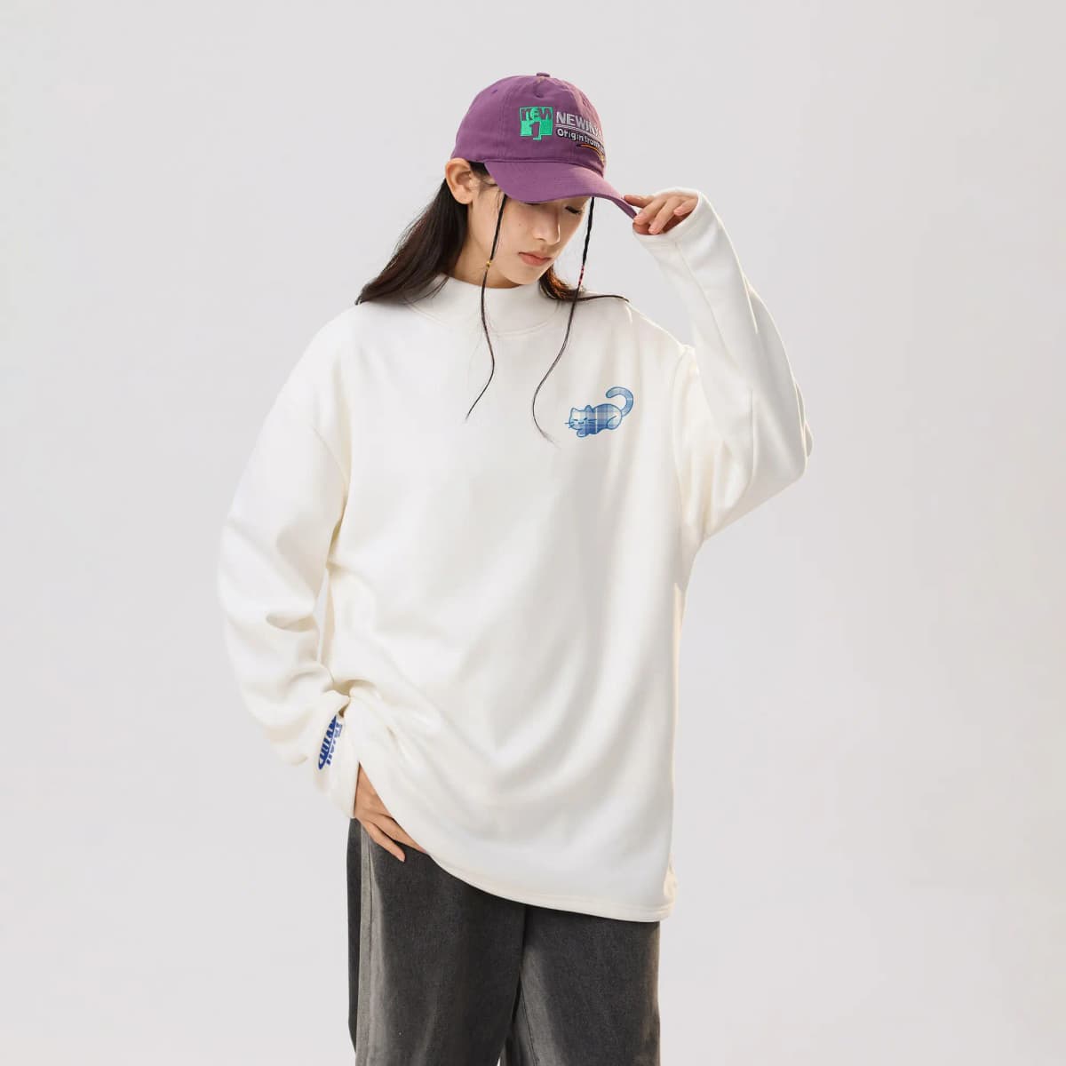 HUANQIU Unisex Uzunqol Köynək 12