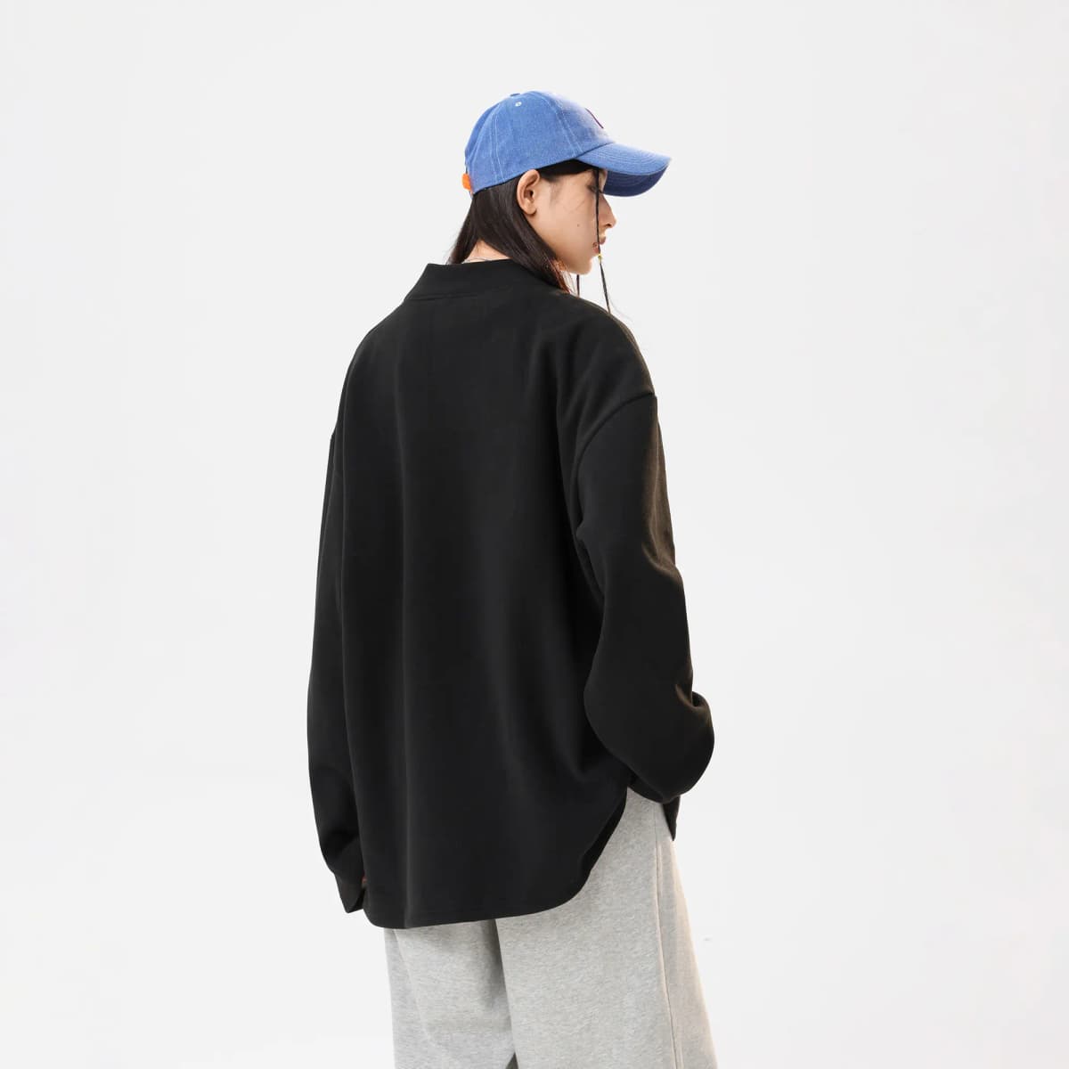 HUANQIU Unisex Uzunqol Köynək 7