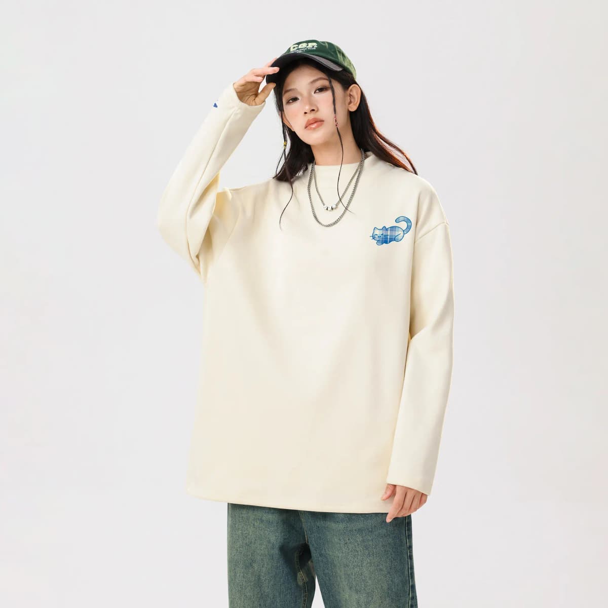 HUANQIU Unisex Uzunqol Köynək 18