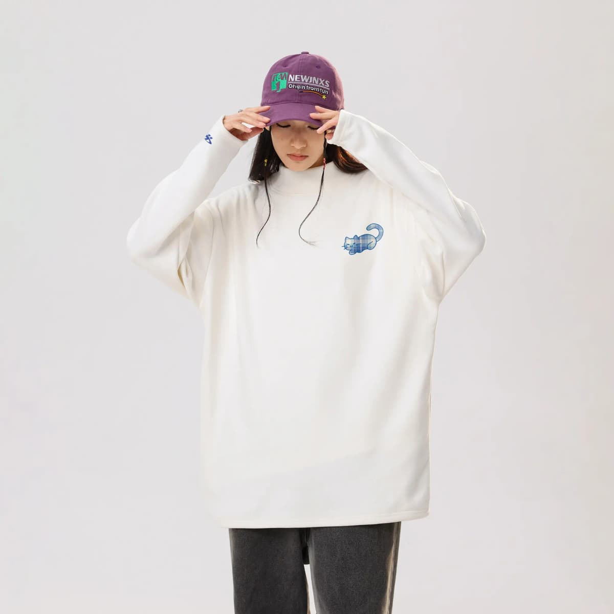 HUANQIU Unisex Uzunqol Köynək 11