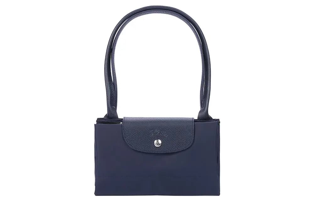 LONGCHAMP Le Pliage Green Dəri və Kətan Çanta Qadın Göy 6