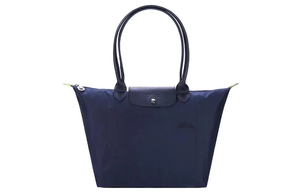 LONGCHAMP Le Pliage Green Dəri və Kətan Çanta Qadın Göy