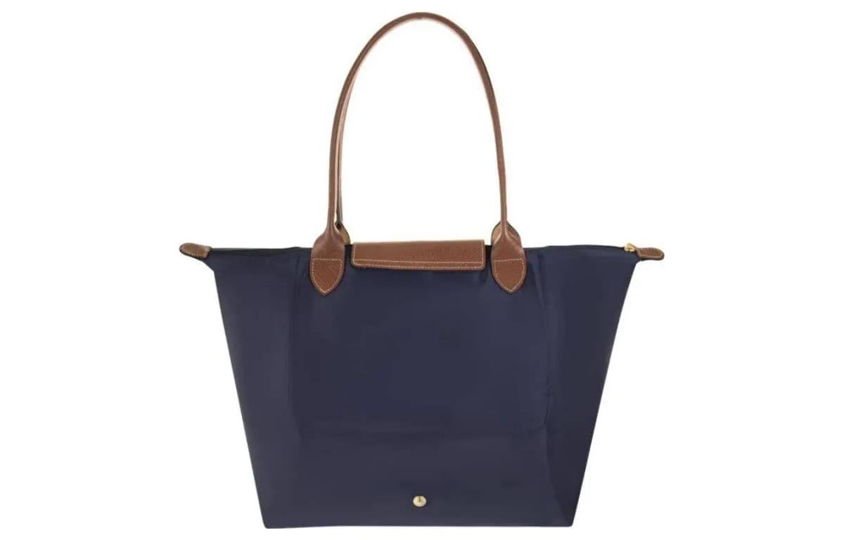 LONGCHAMP Le Pliage Canvas Dəri Çanta Qadın Tünd Mavi 3