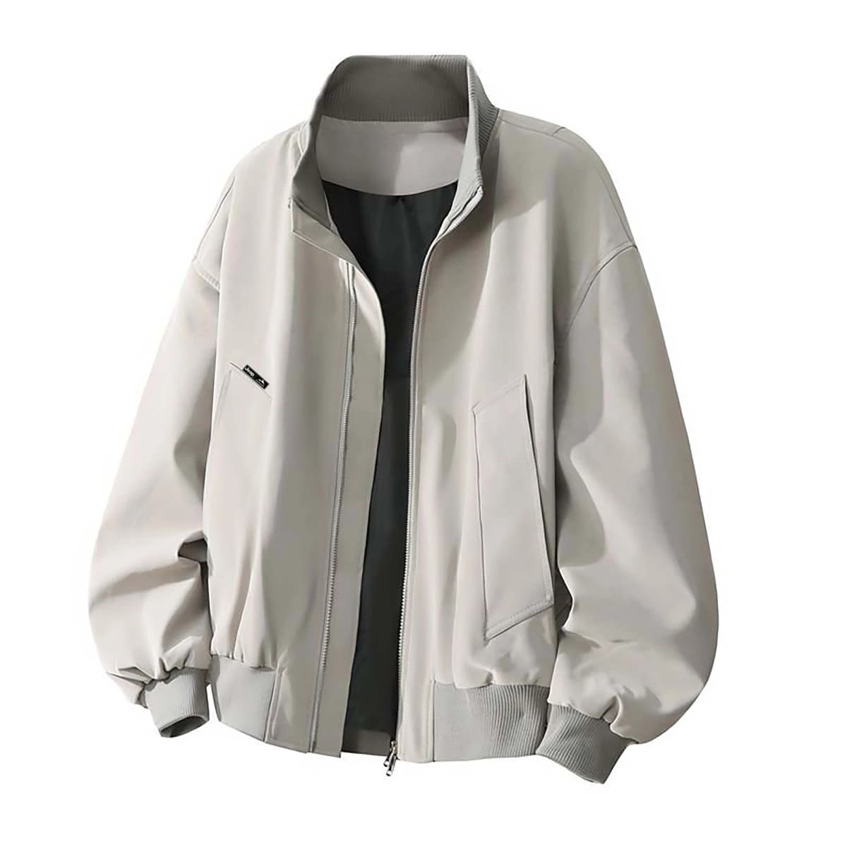 Jeep American High Street Cleanfit Loose Stand Collar Zip-Up Biker Jacket Unisex 10