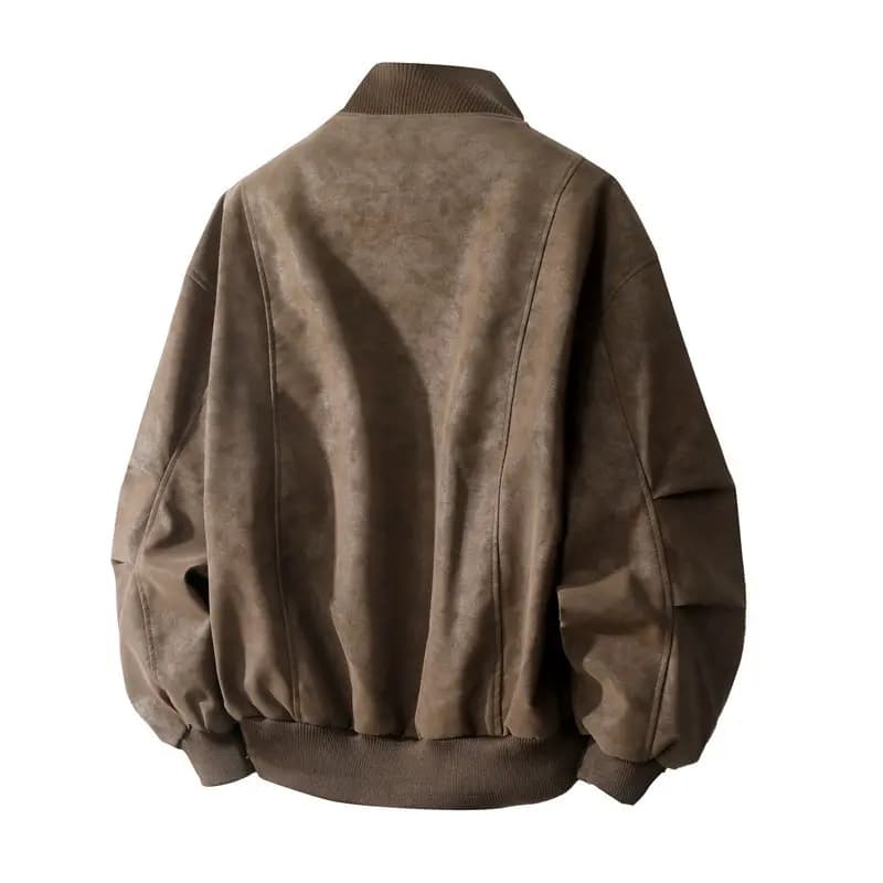 Jeep American High Street Cleanfit Loose Stand Collar Zip-Up Biker Jacket Unisex 8