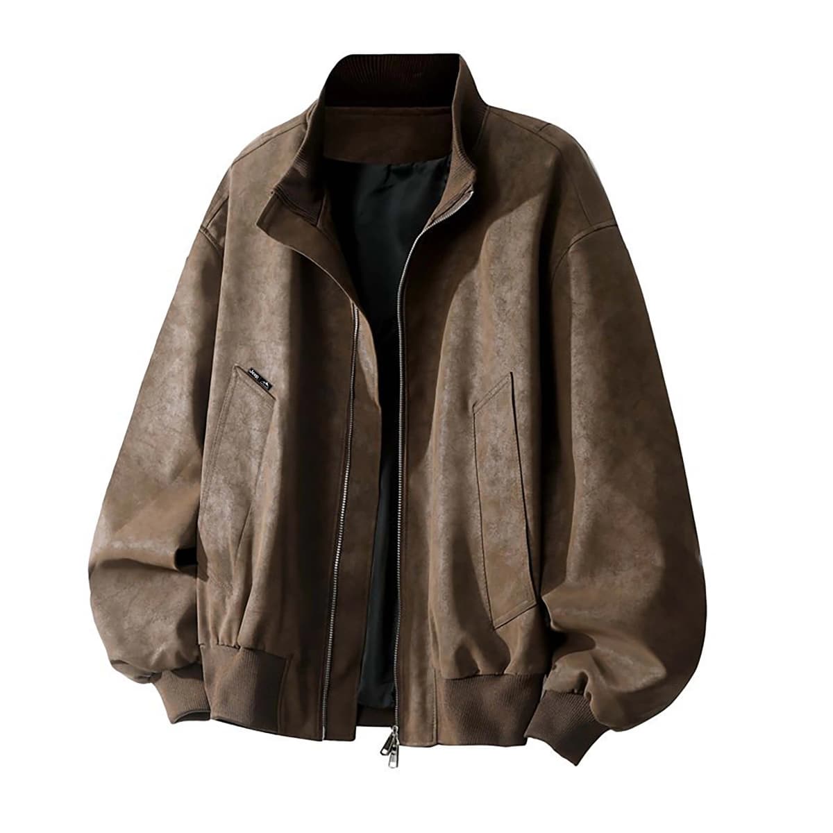 Jeep American High Street Cleanfit Loose Stand Collar Zip-Up Biker Jacket Unisex 7