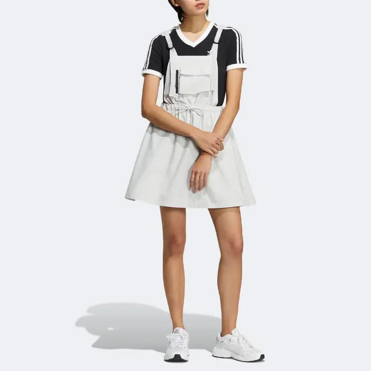 adidas originals Women's Drawstring Strap Sleeveless Dress Off-White 2