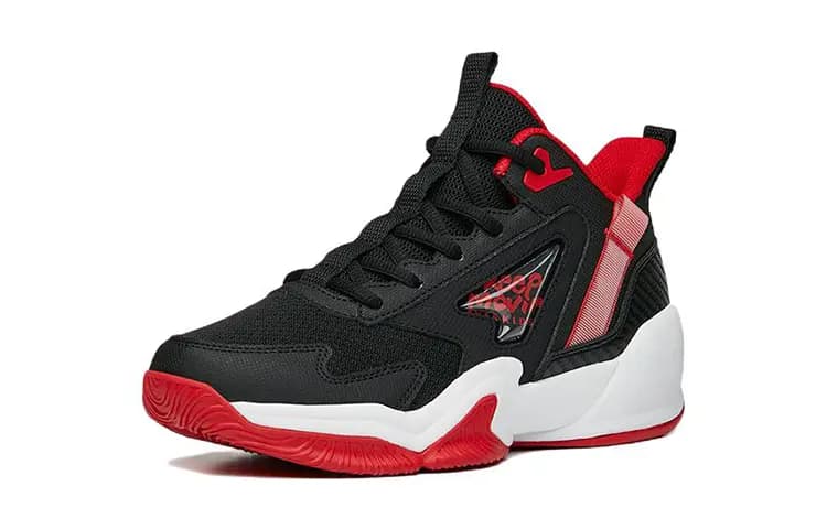 Youth Anta Cement Killer Mesh Breathable Performance Basketball Shoes Black-Red 2