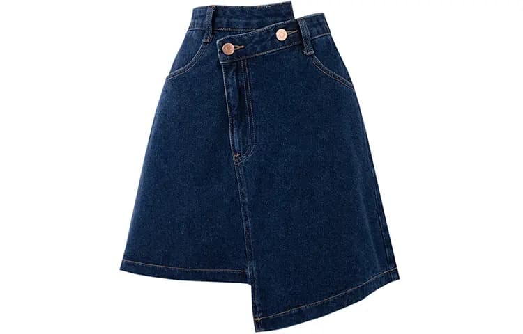 SOON FLOWER Qadın Denim Ətək Tünd Mavi