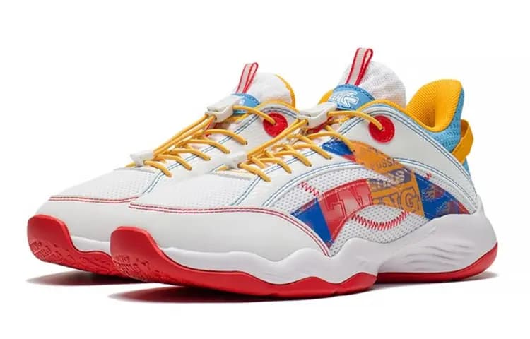 LINING YOUNG Primary 2.5 Anti-Slip Wear-Resistant Low-Top Children's Basketball Shoes White Yellow Teenagers 3