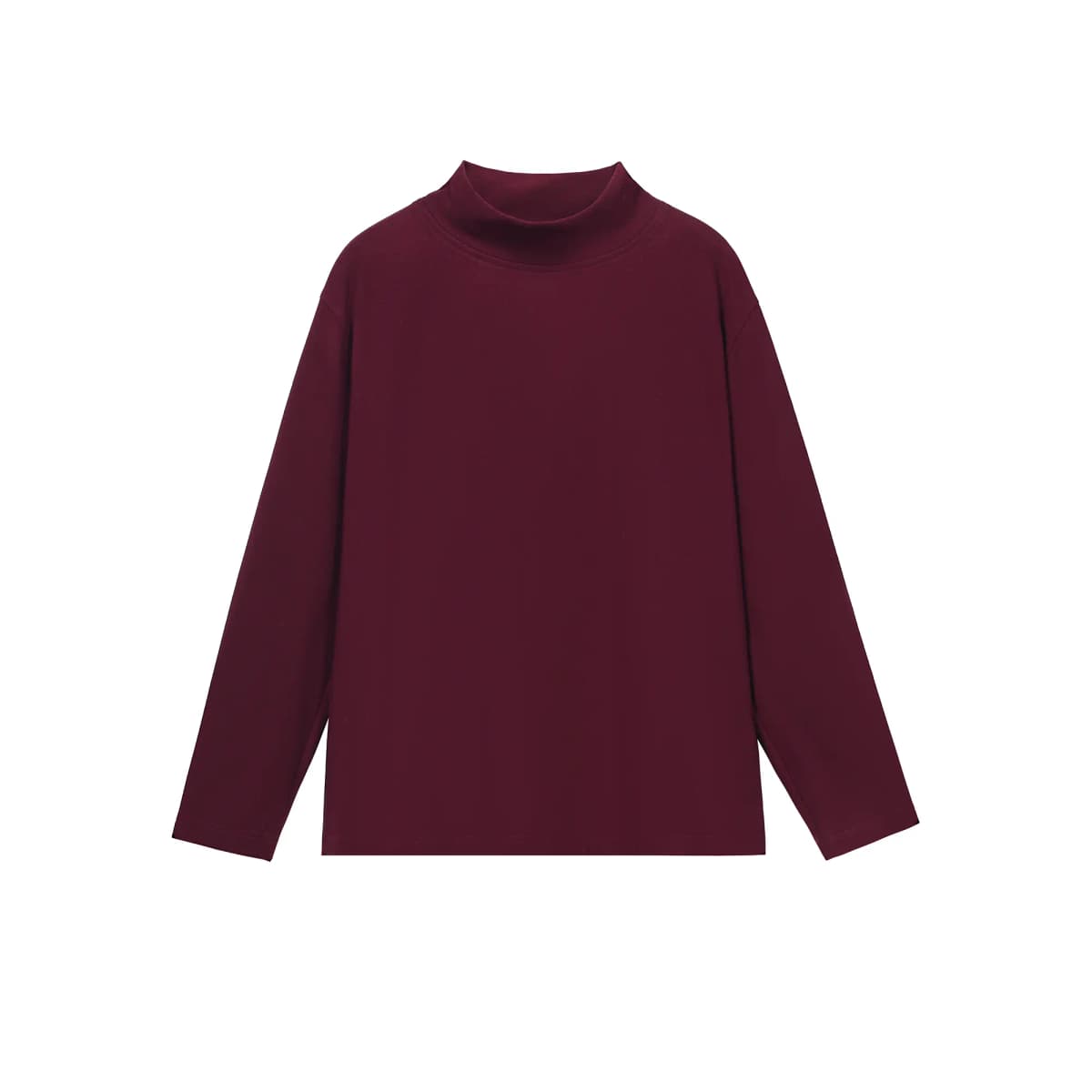 HUANQIU Velvet Base Layer Skin-Friendly Solid Color Simple Basic Niche Fashion Trend Stand Collar Daily Commute Windproof High Quality Loose Versatile Casual Lazy Style Long Sleeve Sport Thermal Underwear Unisex 14