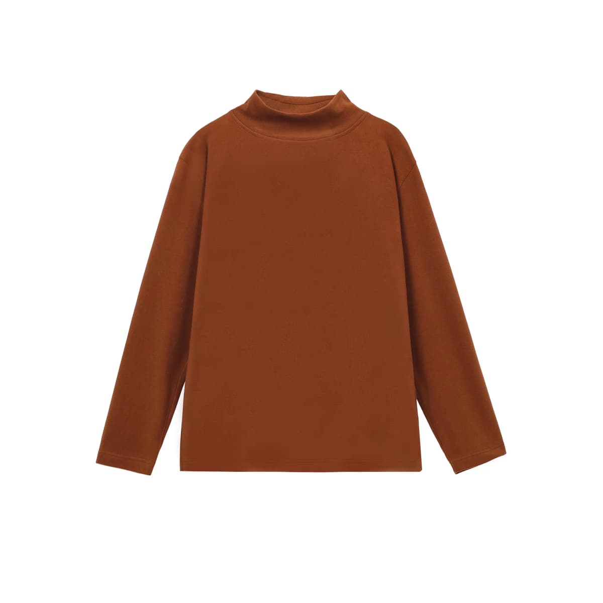 HUANQIU Velvet Base Layer Skin-Friendly Solid Color Simple Basic Niche Fashion Trend Stand Collar Daily Commute Windproof High Quality Loose Versatile Casual Lazy Style Long Sleeve Sport Thermal Underwear Unisex 20