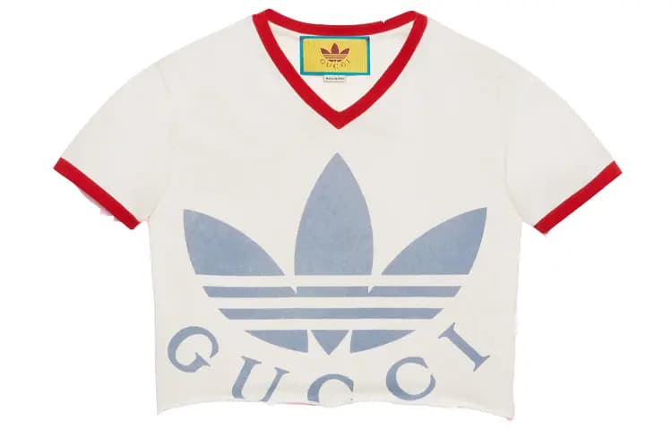 GUCCI X Adidas Qısa Köynək Qadın Ağ