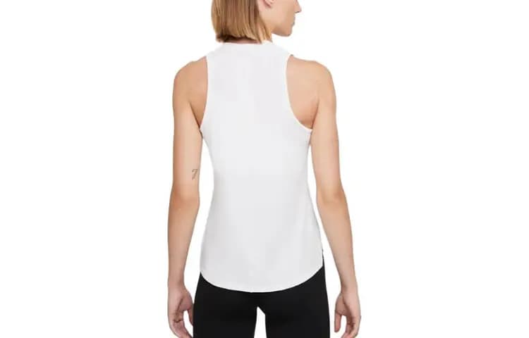 Nike Dri-FIT One Luxe Solid Crew Neck Tank Top Women's White 2