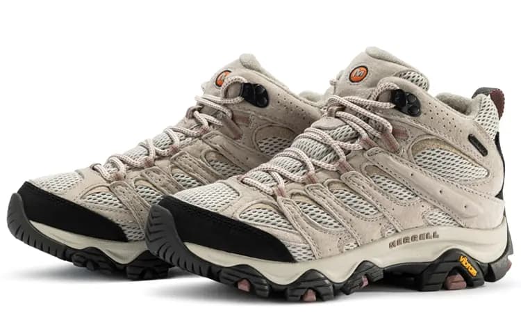 MERRELL MOAB 3 Anti-Slip Wear-Resistant Waterproof And Breathable Low-Top Trekking Shoes Women's Gray Brown Black 2