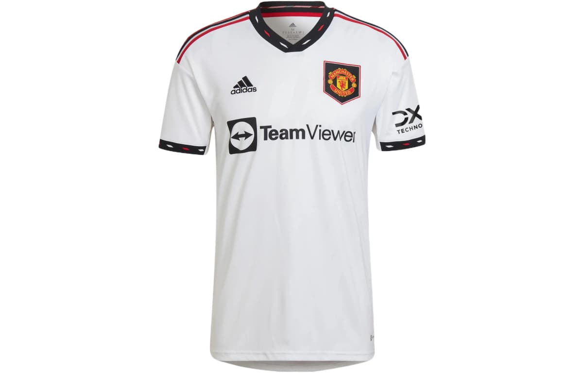 adidas Manchester United Kişi Futbol Köynəyi Ağ