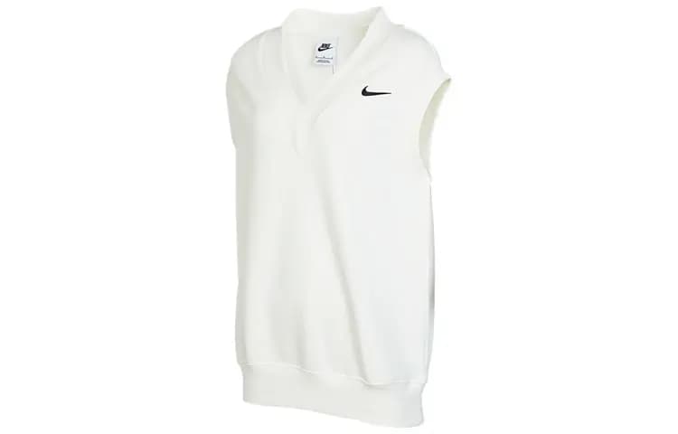 Nike Logo V-Yaxa Qadın Maykası Ağ