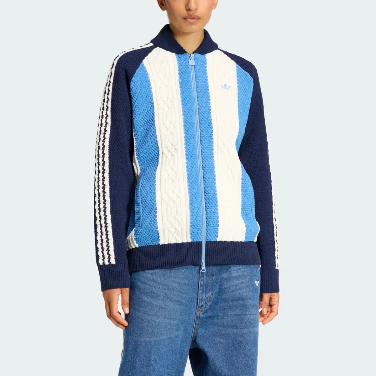 adidas originals Archive FW25 Striped Loose Fit Long Sleeve Knit Sweater Women's 2