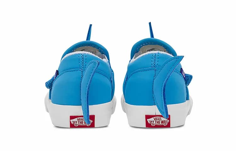 Vans Slip-on V Low-Top Körpə Ayaqqabısı Mavi/Ağ 5