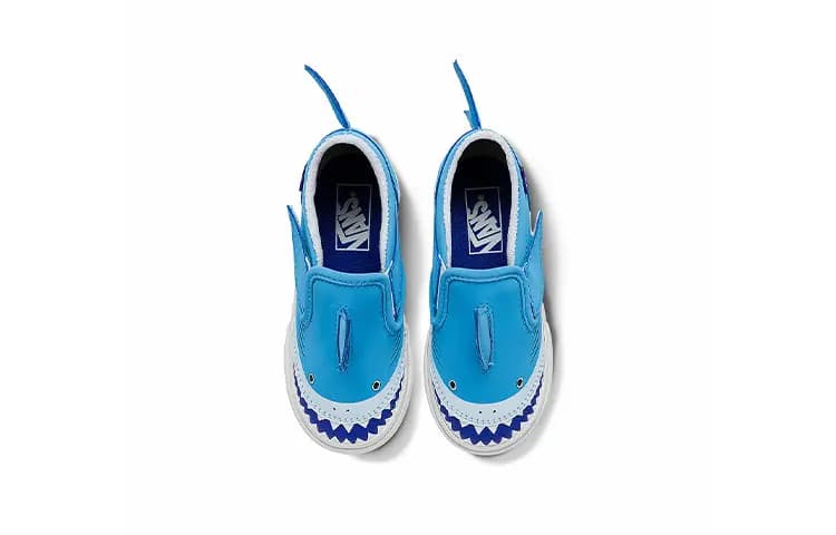 Vans Slip-on V Low-Top Körpə Ayaqqabısı Mavi/Ağ 3