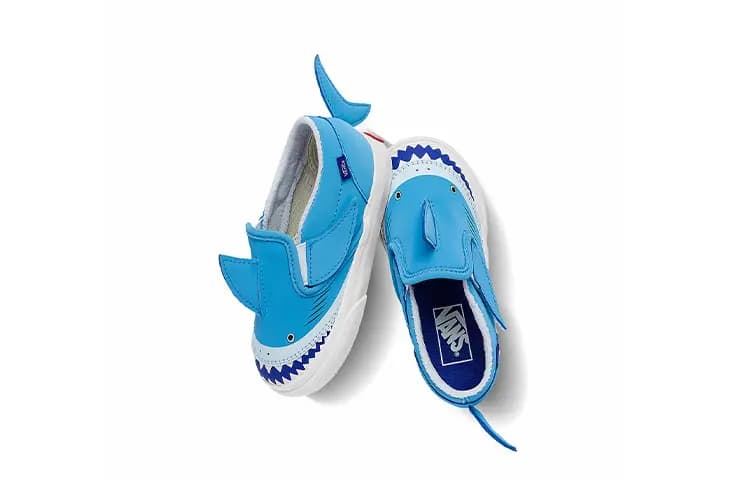 Vans Slip-on V Low-Top Körpə Ayaqqabısı Mavi/Ağ 4