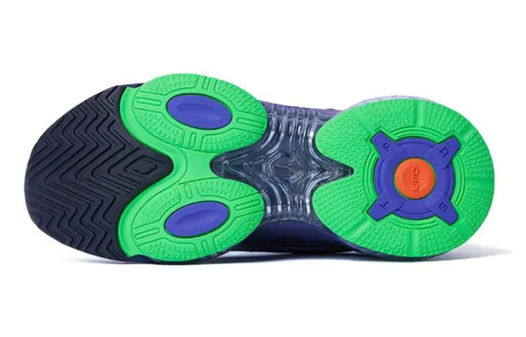 Kids Anta UFO4.0 Tianye Cushioned Glow-in-the-Dark Anti-Slip Wear-Resistant Breathable Low-Top Running Shoes Black-Green 5