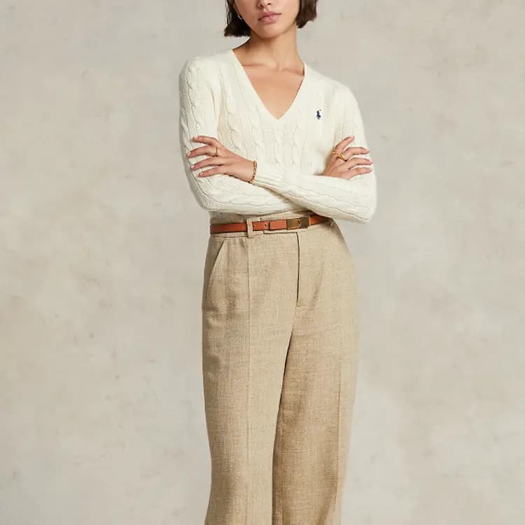 Polo Ralph Lauren SS22 Qadın Sviteri Ağ 2