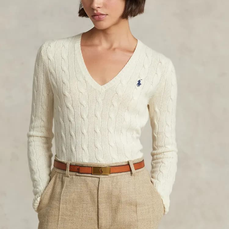 Polo Ralph Lauren SS22 Qadın Sviteri Ağ 3
