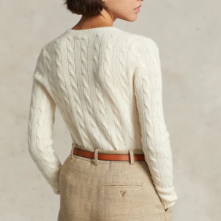 Polo Ralph Lauren SS22 Qadın Sviteri Ağ 4