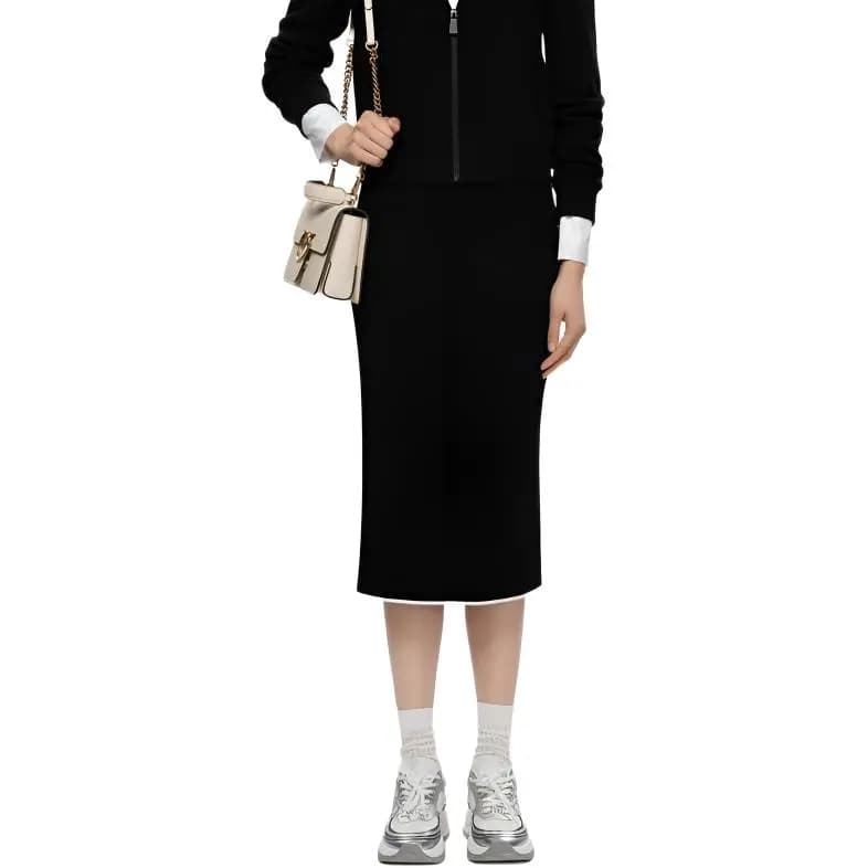 PINKO FW25 Qadın Örme Midi Ətək 2