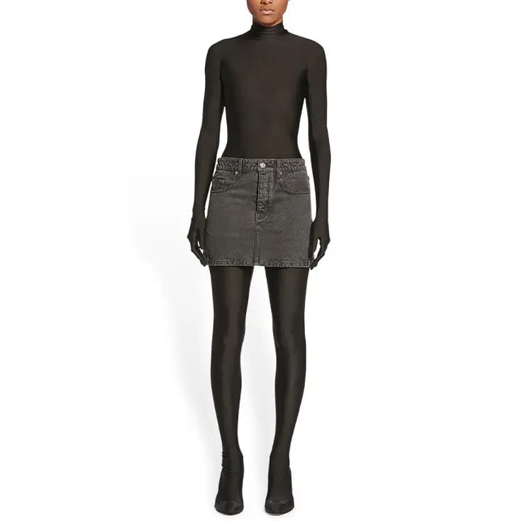 Balenciaga FW22 Denim Short Skirts Women's Black 3