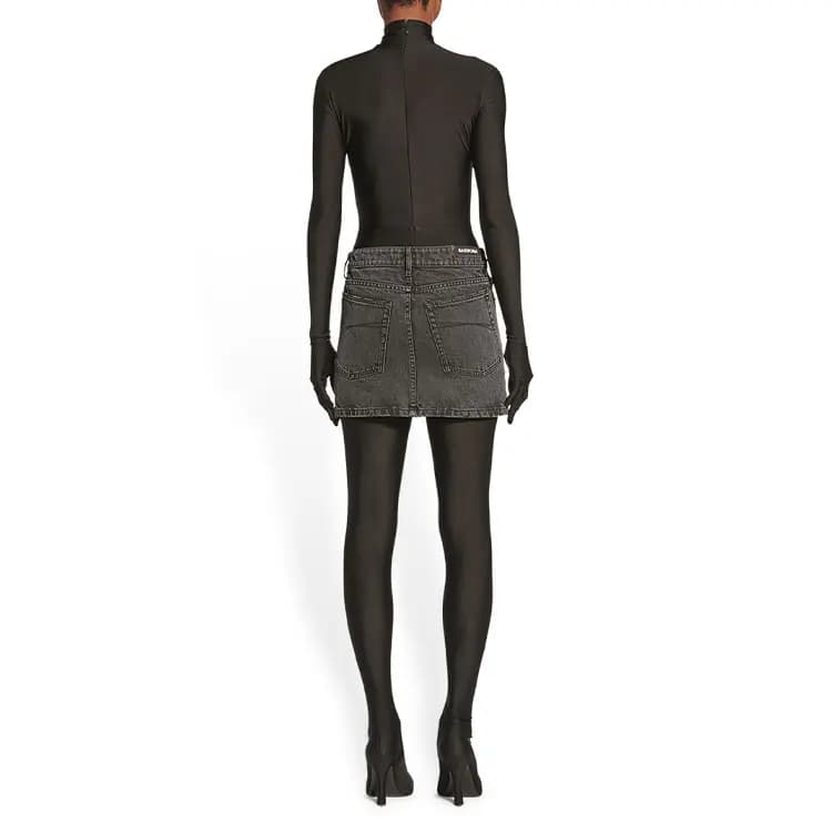 Balenciaga FW22 Denim Short Skirts Women's Black 4