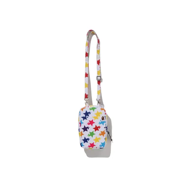 A BATHING APE Color Star Logo Telefon Çantası Unisex Qara/Ağ 2