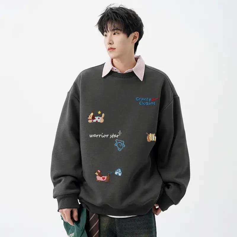 Warrior Retro Dachshund Printli Svitşot və Şalvar Dəsti Unisex 20