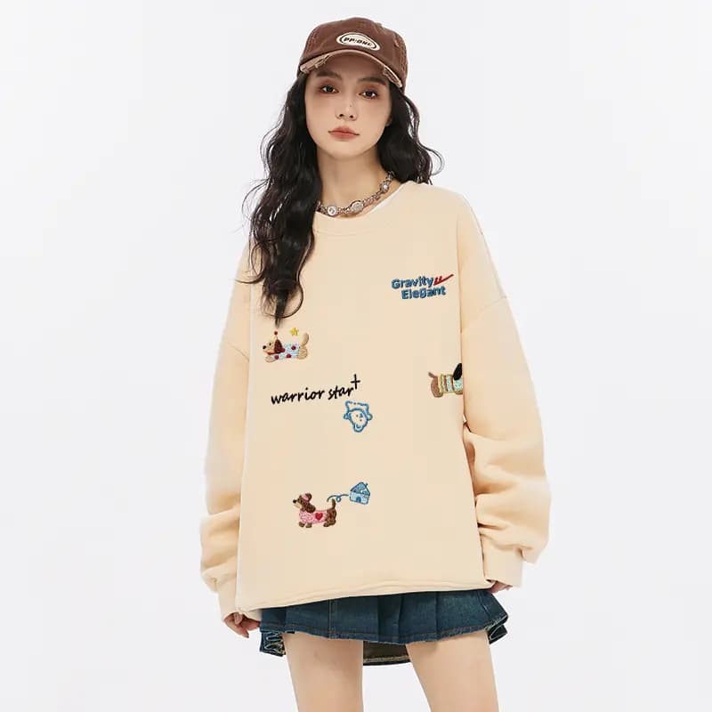 Warrior Retro Dachshund Printli Svitşot və Şalvar Dəsti Unisex 57