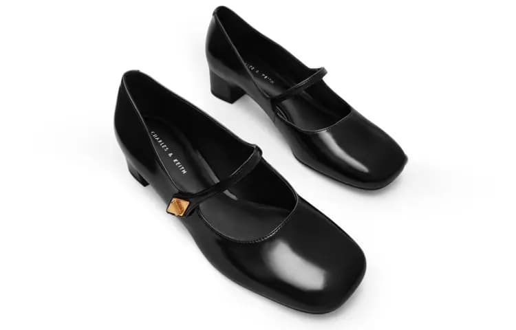 CHARLES&KEITH Block Heel Mary Jane Shoes Women's 8